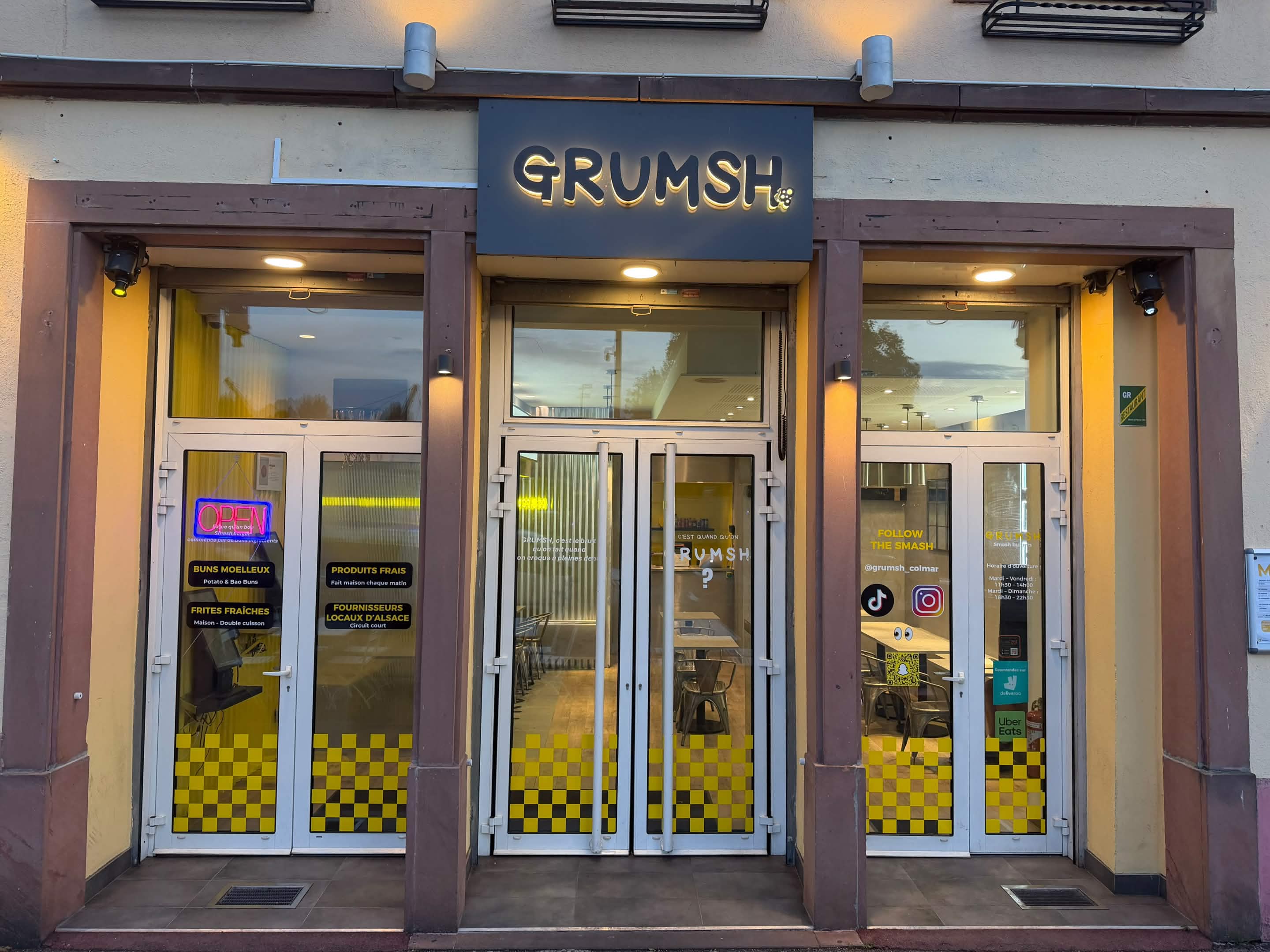 Façade du restaurant Grumsh, 7 rue des Ancêtres à Colmar